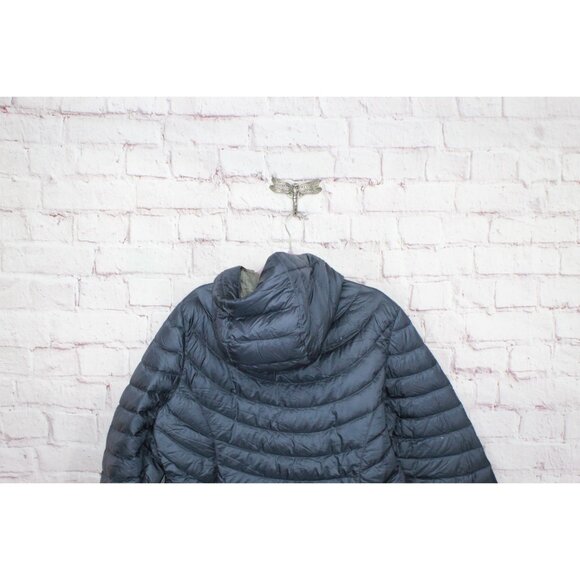 LL Bean Ultralight 850 Down Hooded Coat Three Quarter Length Mariner Blue XL - Picture 4 of 11